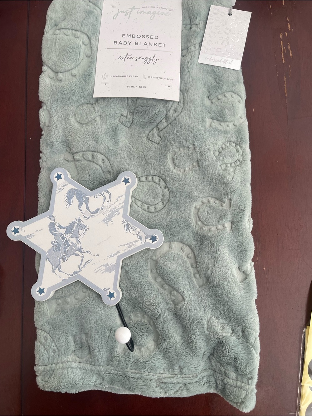 Embossed Baby Blanket - Mint Green